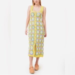 NWT Alémais Petra Crochet Midi Dress. Size US 4